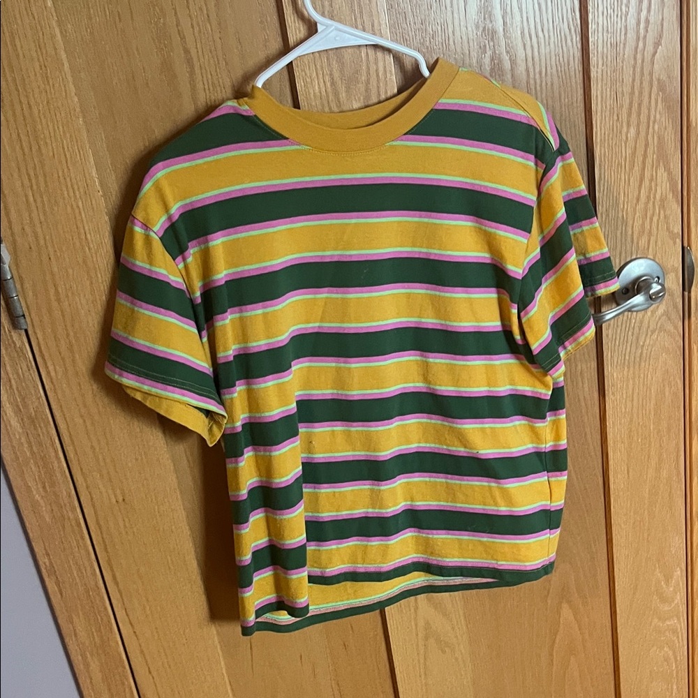 BDG Kids Striped Tee - Green, Yellow, Pink